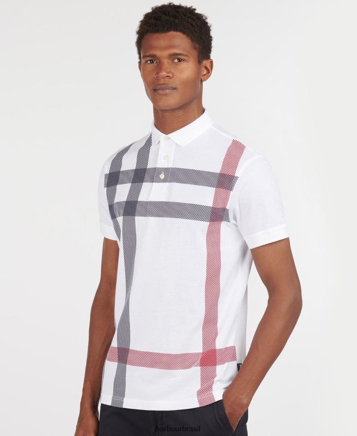 roupas Barbour camisa pólo blaine branco homens NH4442730