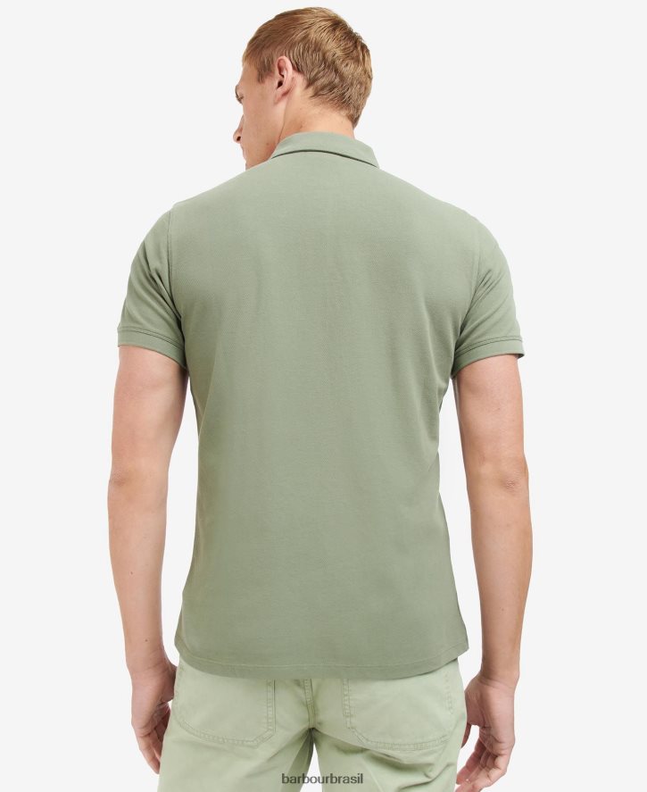 roupas Barbour camisa pólo borda preto clássico homens NH4442645