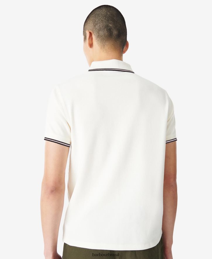 roupas Barbour camisa pólo com ponta de piloto arquivar azeitona homens NH4442594