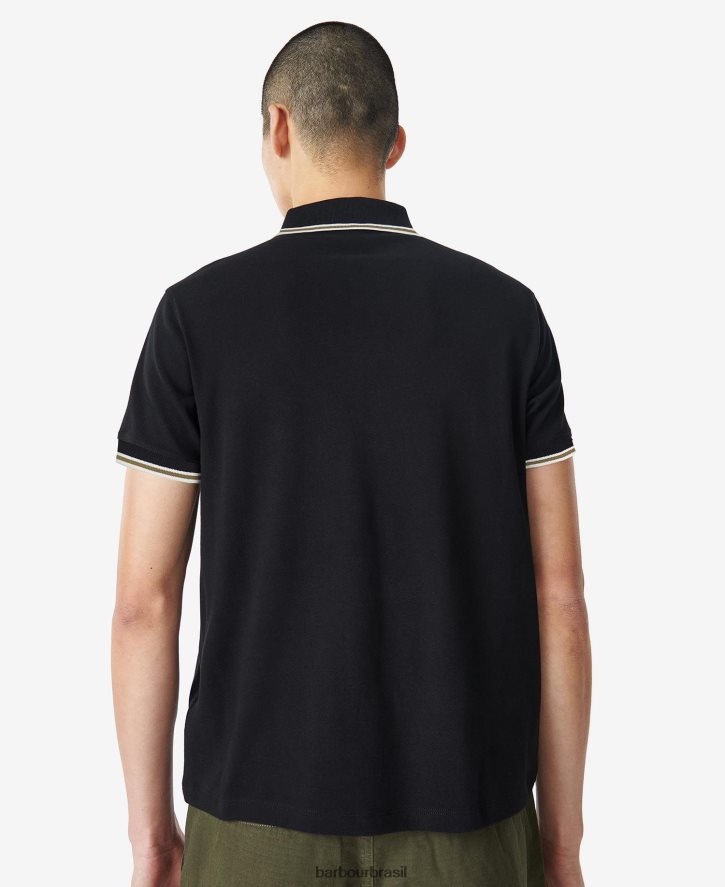 roupas Barbour camisa pólo com ponta de piloto arquivar azeitona homens NH4442646