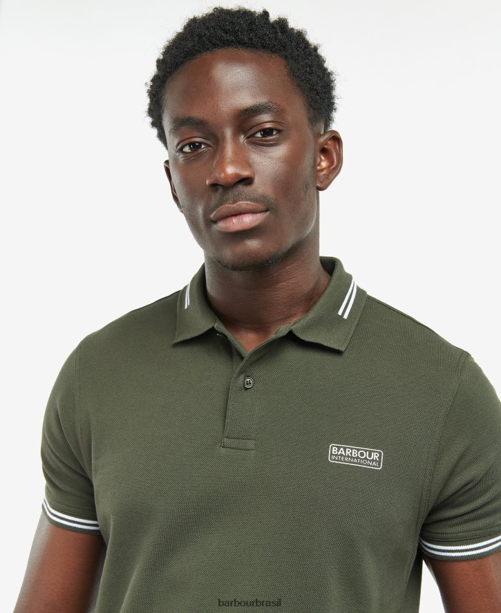 roupas Barbour camisa pólo com ponta essencial lilás homens NH4442614