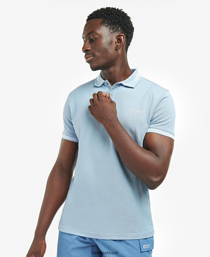 roupas Barbour camisa pólo com ponta essencial lilás homens NH4442647