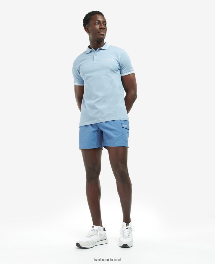 roupas Barbour camisa pólo com ponta essencial lilás homens NH4442647