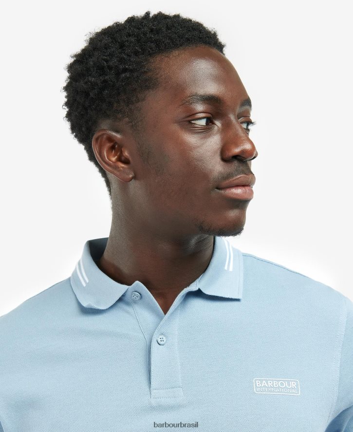 roupas Barbour camisa pólo com ponta essencial lilás homens NH4442647