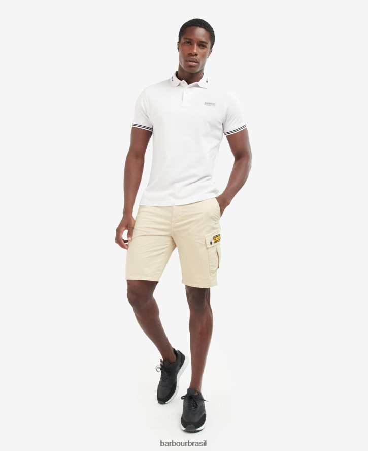 roupas Barbour camisa pólo com ponta essencial lilás homens NH4442682