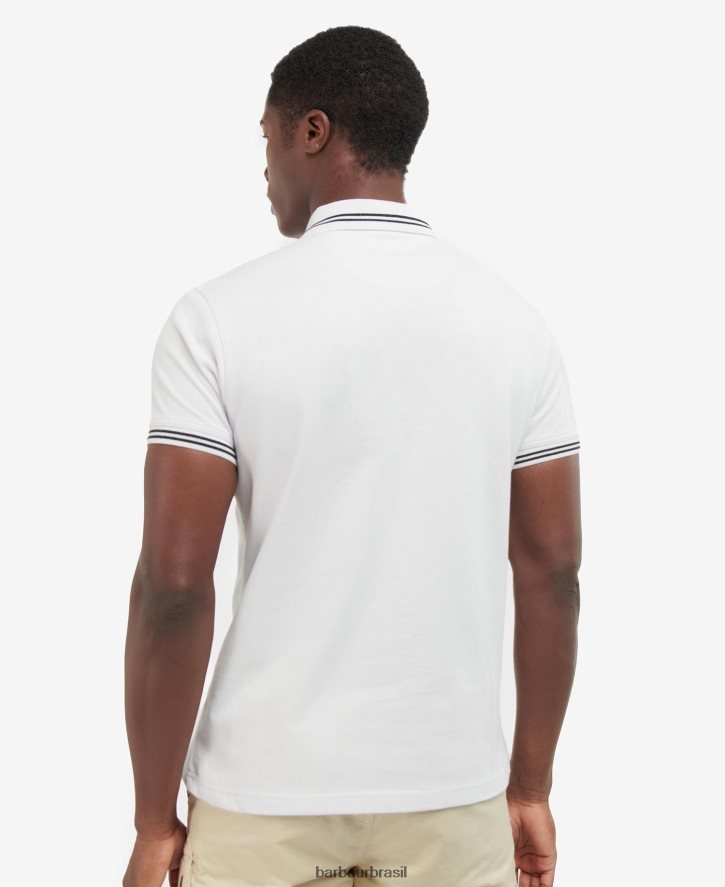 roupas Barbour camisa pólo com ponta essencial lilás homens NH4442682