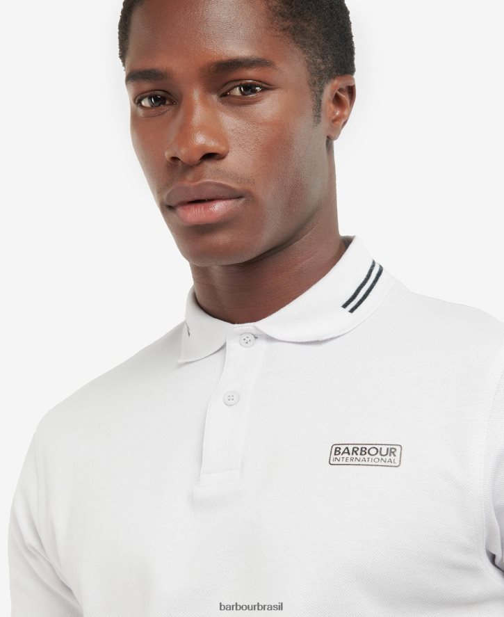 roupas Barbour camisa pólo com ponta essencial lilás homens NH4442682