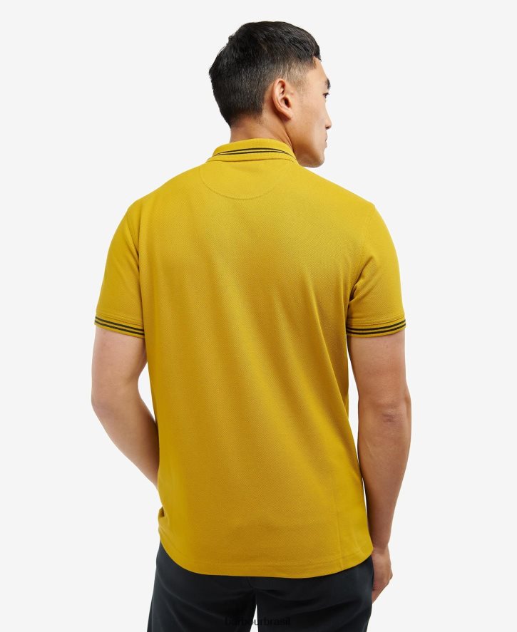 roupas Barbour camisa pólo com ponta essencial pó azul/branco homens NH4442742