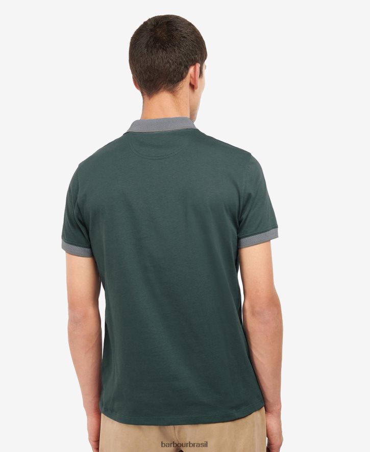 roupas Barbour camisa pólo cornsay aresta verde homens NH4442562