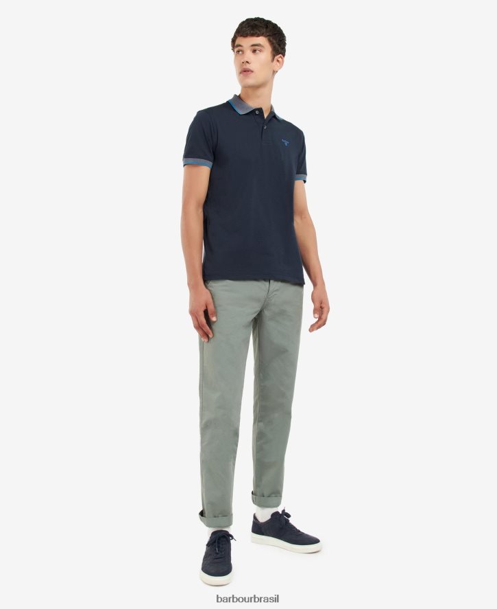 roupas Barbour camisa pólo cornsay aresta verde homens NH4442570