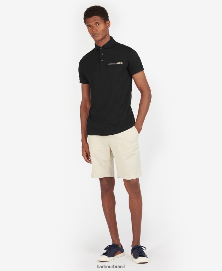 roupas Barbour camisa pólo corpatch marga/pedra cinzenta homens NH4442554