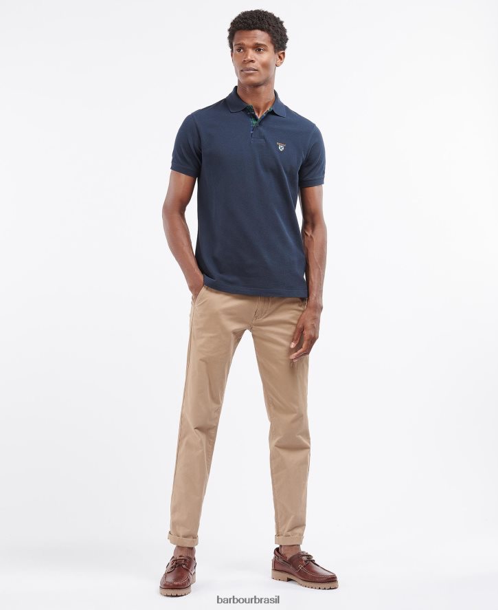 roupas Barbour camisa pólo da sociedade Margarida cinzenta homens NH4442601