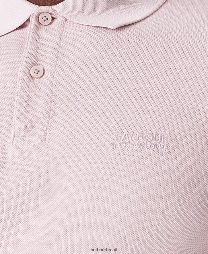 roupas Barbour camisa pólo de tingimento de roupa essencial rosa crepúsculo homens NH4442691