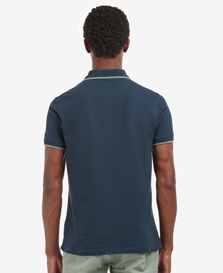 roupas Barbour camisa pólo easington agave verde homens NH4442684