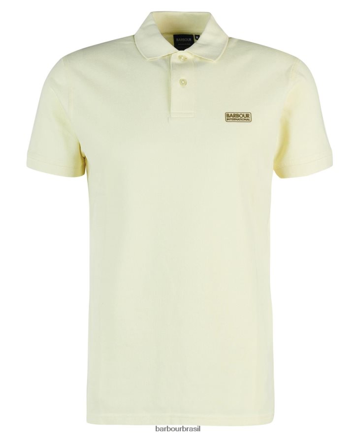 roupas Barbour camisa pólo essencial névoa amarela homens NH4442655