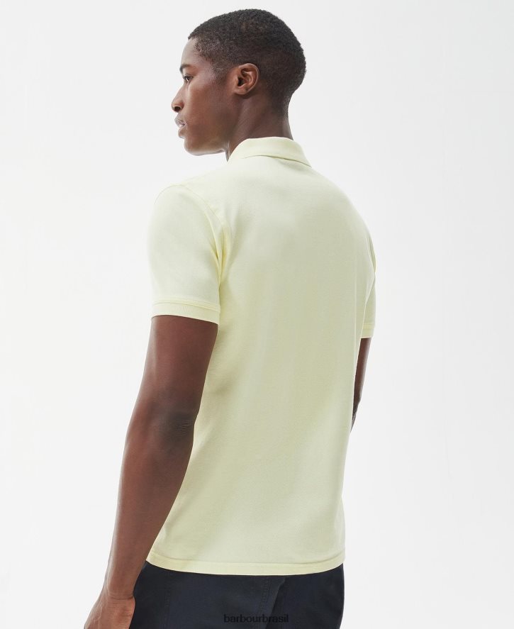 roupas Barbour camisa pólo essencial névoa amarela homens NH4442655