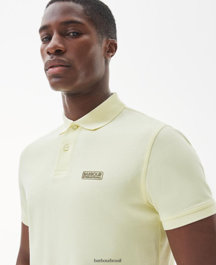 roupas Barbour camisa pólo essencial névoa amarela homens NH4442655