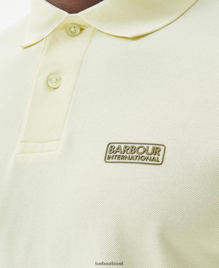 roupas Barbour camisa pólo essencial névoa amarela homens NH4442655