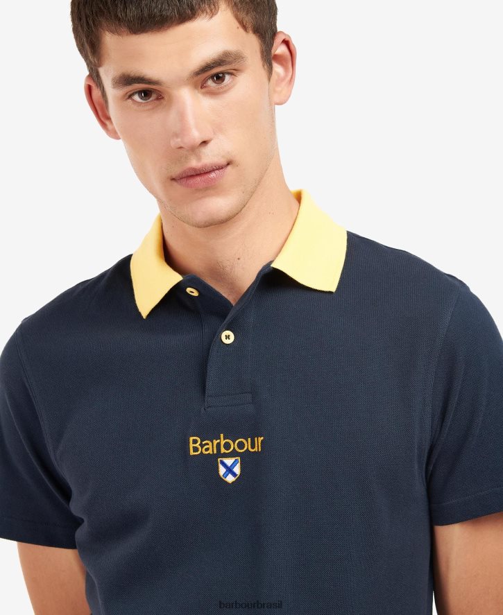 roupas Barbour camisa pólo fundadores marinho clássico homens NH4442630