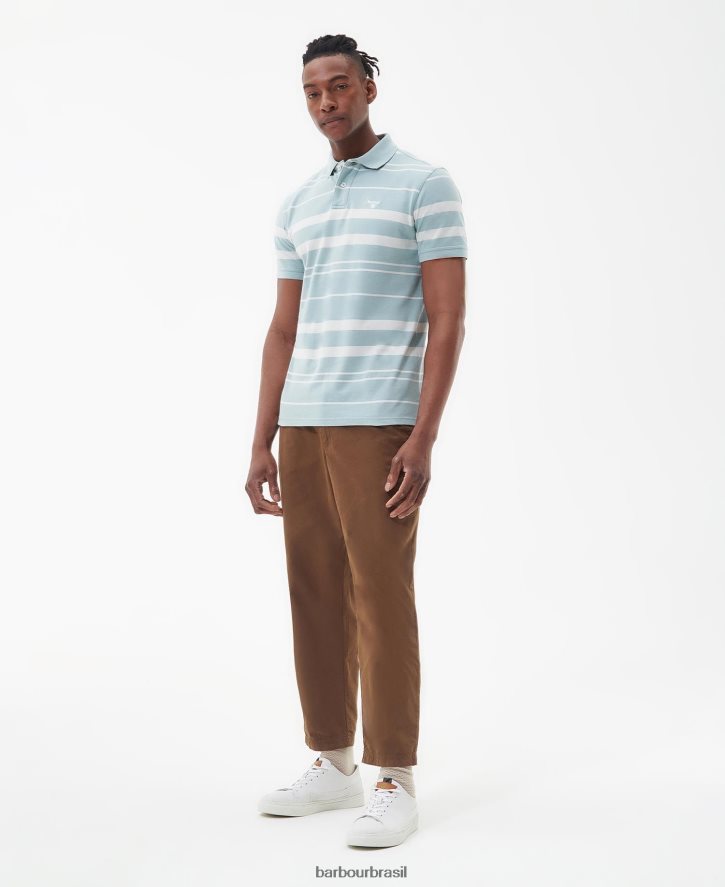 roupas Barbour camisa pólo halden sussurro branco homens NH4442698