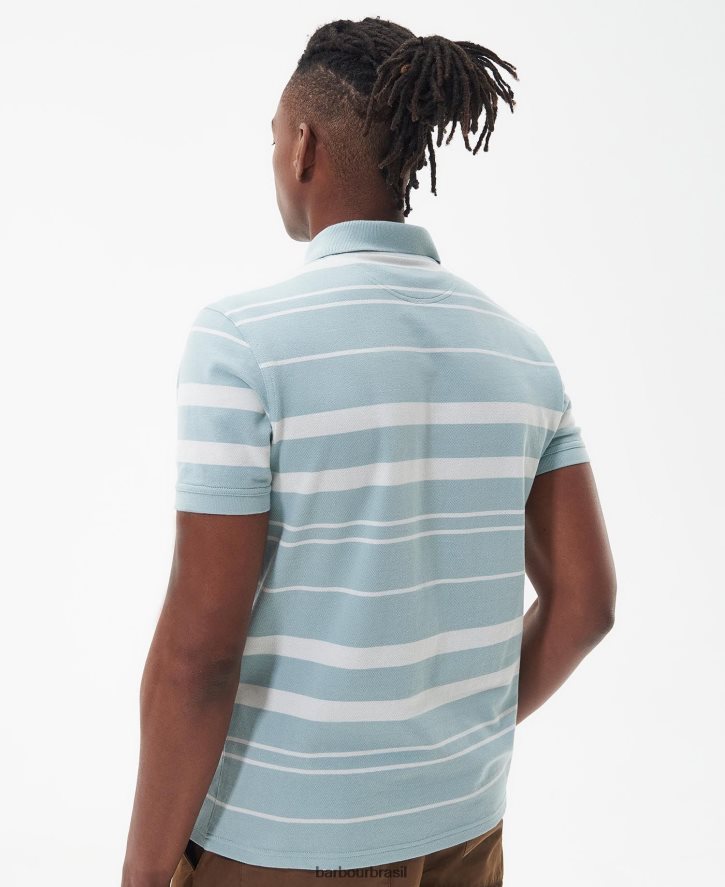 roupas Barbour camisa pólo halden sussurro branco homens NH4442698