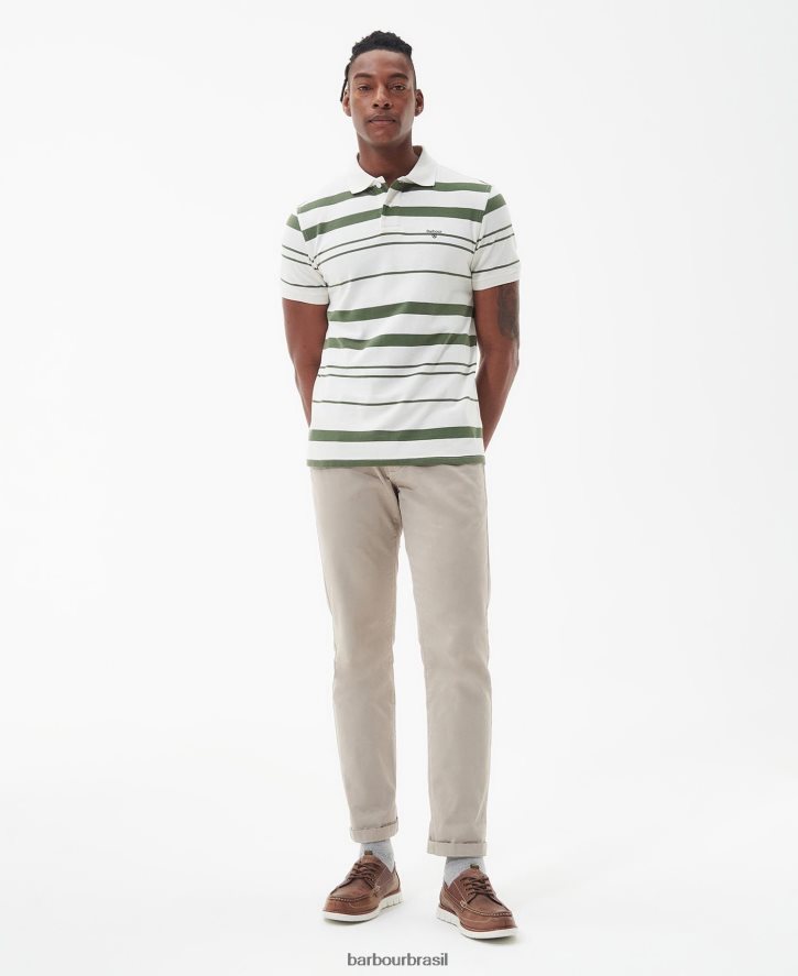 roupas Barbour camisa pólo halden sussurro branco homens NH4442722