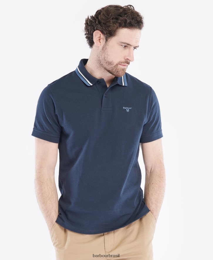 roupas Barbour camisa pólo otterburn branco homens NH4442539