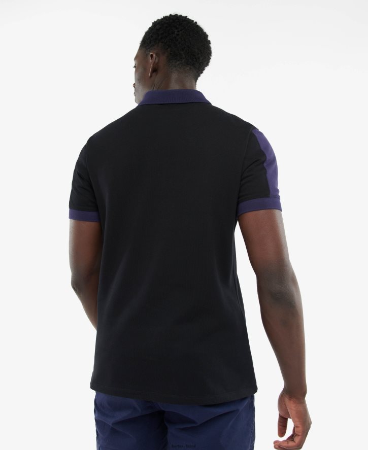 roupas Barbour camisa pólo philip tinta preta homens NH4442640