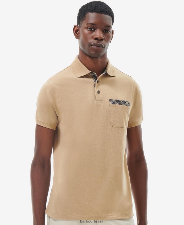 roupas Barbour camisa pólo primeiro pé de milho homens NH4442572