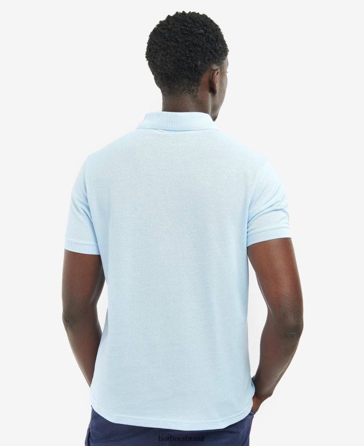 roupas Barbour camisa pólo tourer branco clássico homens NH4442710