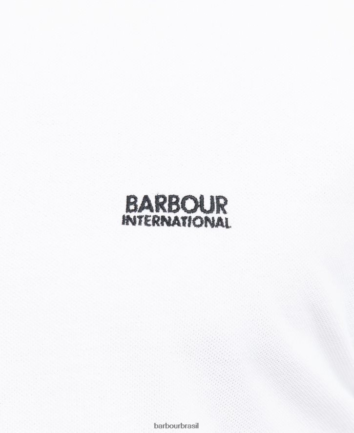 roupas Barbour camisa pólo tourer branco clássico homens NH4442718