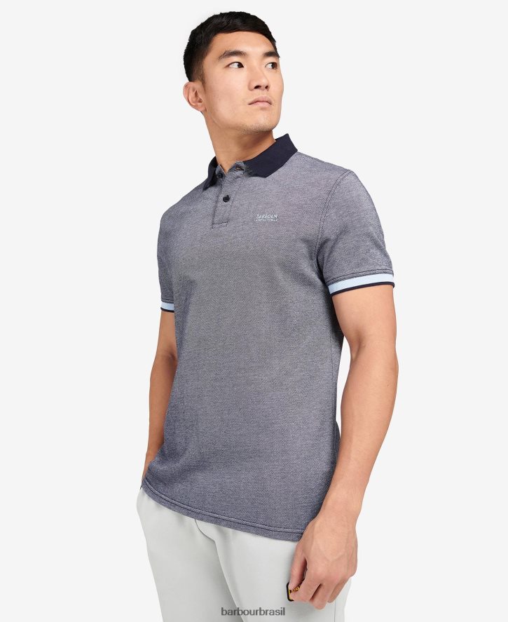 roupas Barbour camisa pólo whateley chambray azul/branco sussurrante homens NH4442664