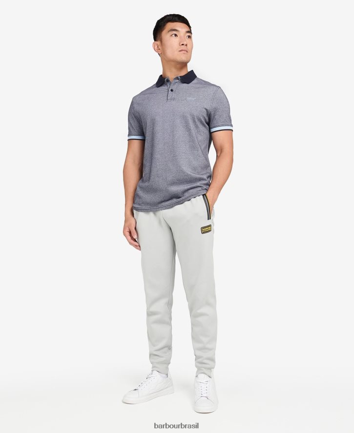 roupas Barbour camisa pólo whateley chambray azul/branco sussurrante homens NH4442664