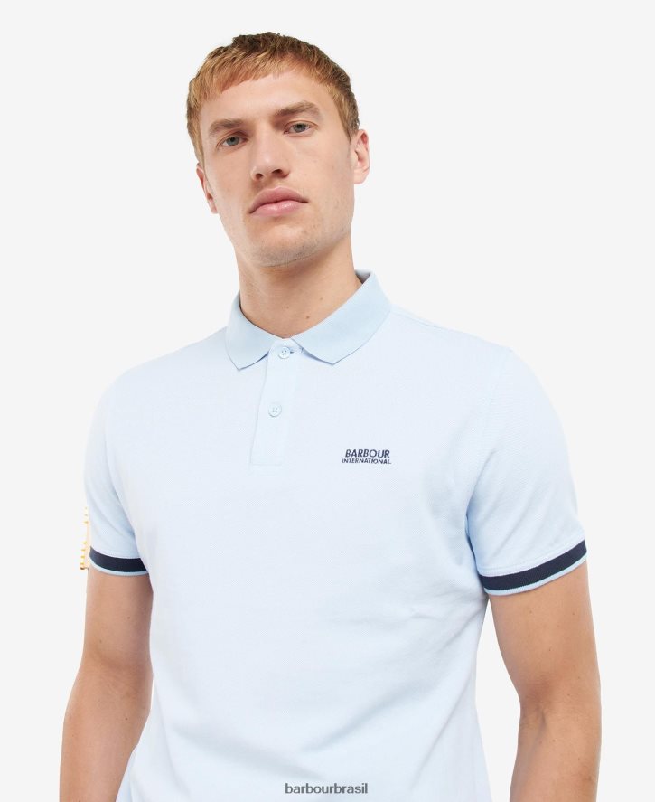 roupas Barbour camisa pólo whateley chambray azul/branco sussurrante homens NH4442705