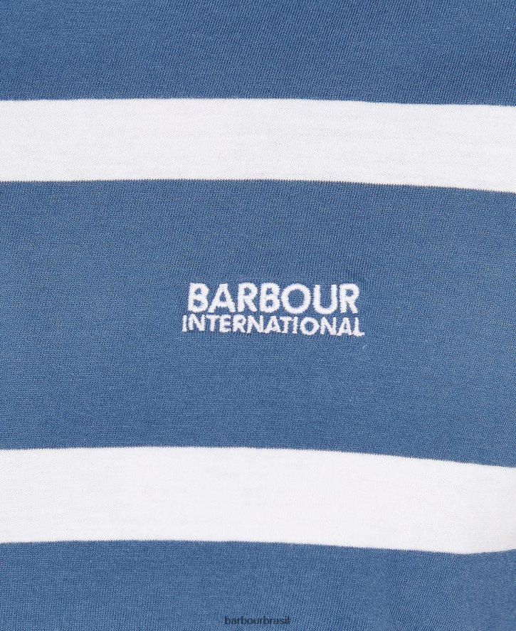 roupas Barbour camisa polo cobain listrada horizonte azul/branco homens NH4442677