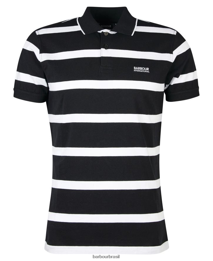 roupas Barbour camisa polo cobain listrada horizonte azul/branco homens NH4442692
