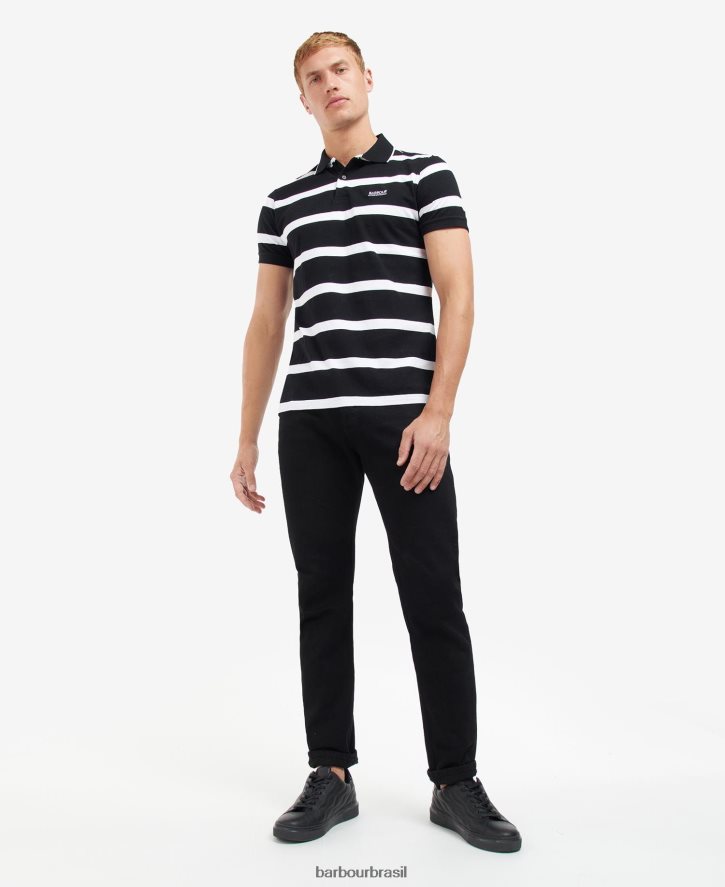 roupas Barbour camisa polo cobain listrada horizonte azul/branco homens NH4442692