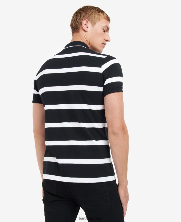 roupas Barbour camisa polo cobain listrada horizonte azul/branco homens NH4442692