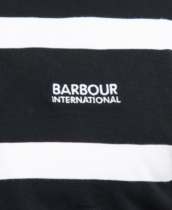 roupas Barbour camisa polo cobain listrada horizonte azul/branco homens NH4442692