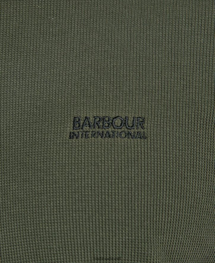 roupas Barbour camisa polo com zíper floresta homens NH4442610