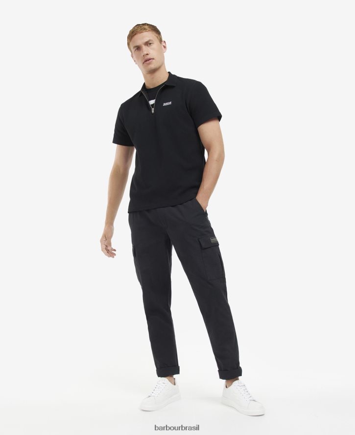 roupas Barbour camisa polo com zíper floresta homens NH4442665