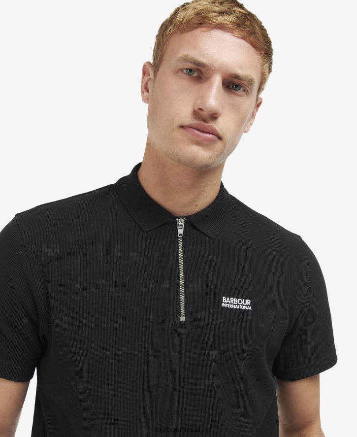 roupas Barbour camisa polo com zíper floresta homens NH4442665