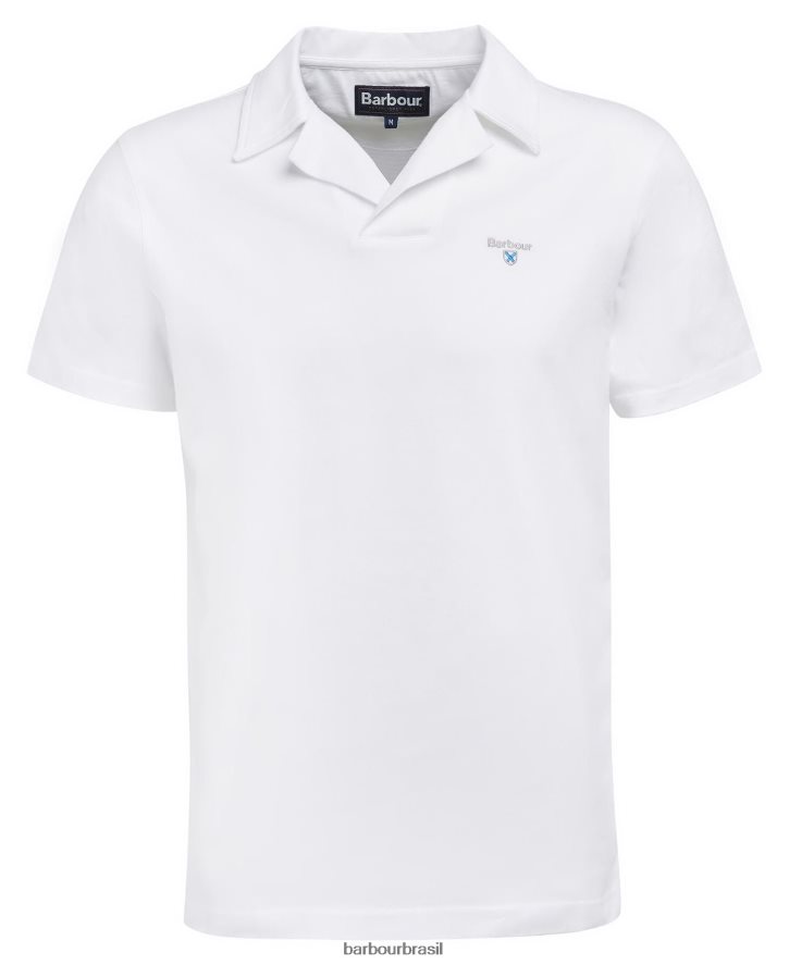 roupas Barbour camisa polo consett branco clássico homens NH4442599