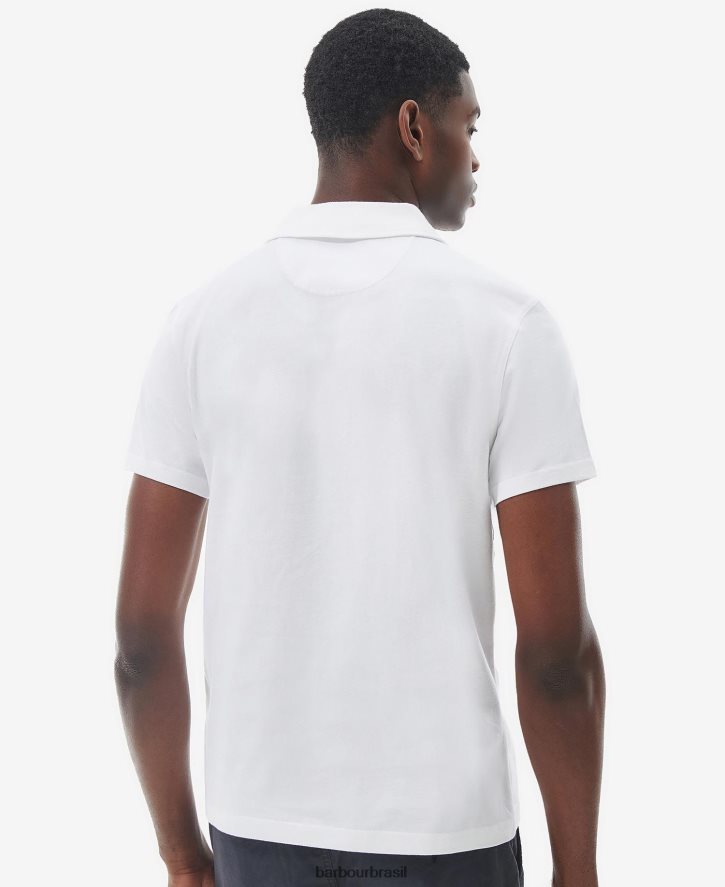 roupas Barbour camisa polo consett branco clássico homens NH4442599