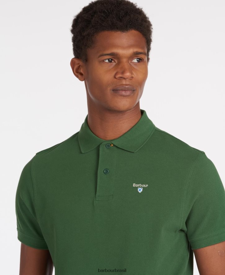 roupas Barbour camisa polo esportiva azul atlântico homens NH4442567