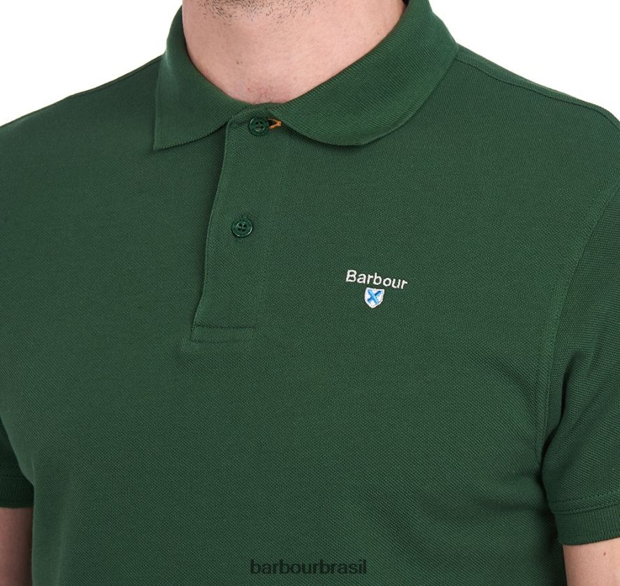 roupas Barbour camisa polo esportiva azul atlântico homens NH4442567