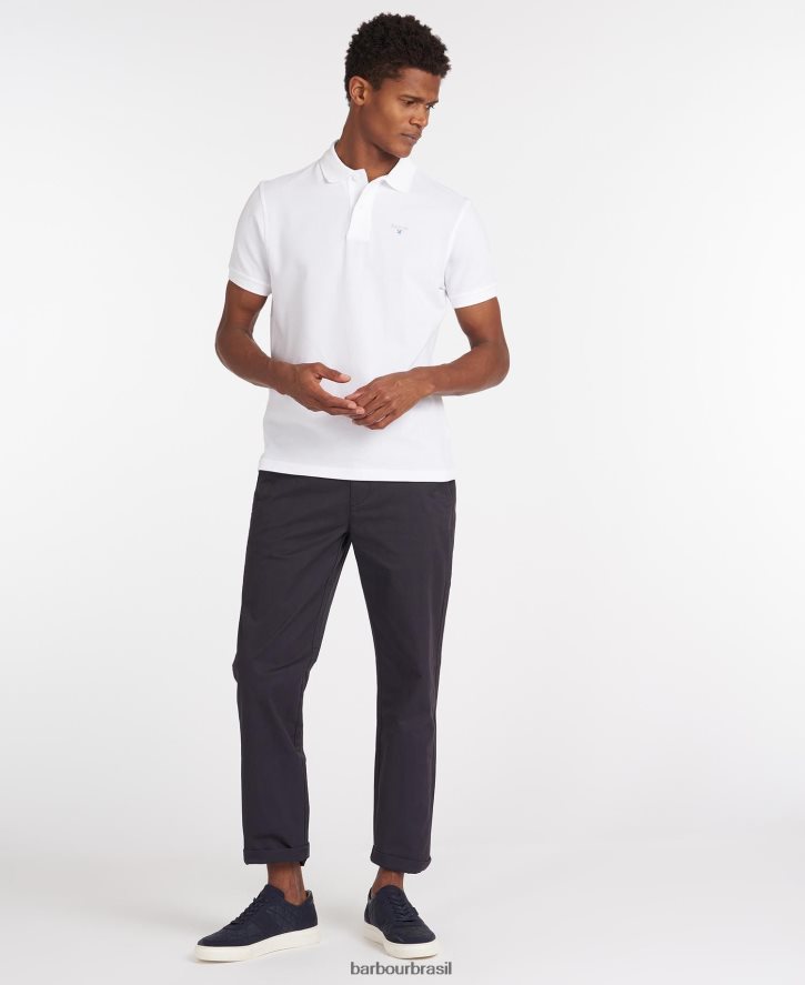 roupas Barbour camisa polo esportiva azul atlântico homens NH4442576