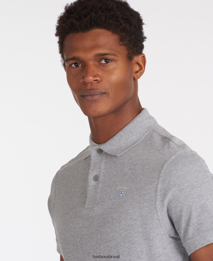 roupas Barbour camisa polo esportiva azul atlântico homens NH4442578