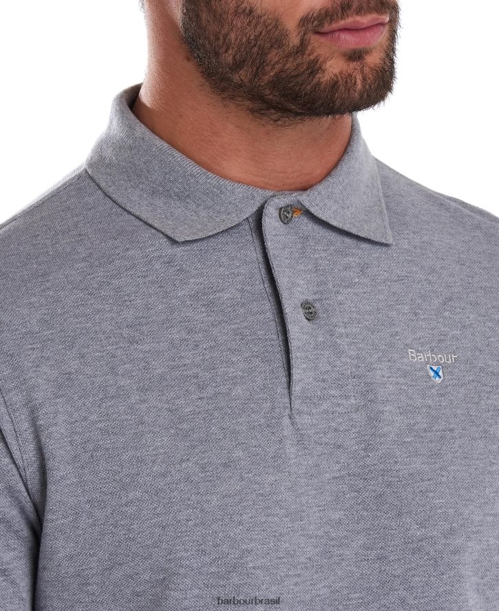 roupas Barbour camisa polo esportiva azul atlântico homens NH4442578