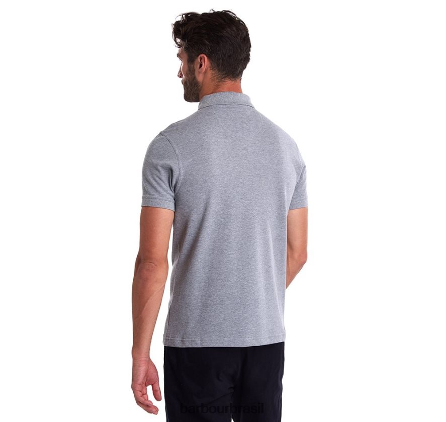 roupas Barbour camisa polo esportiva azul atlântico homens NH4442578